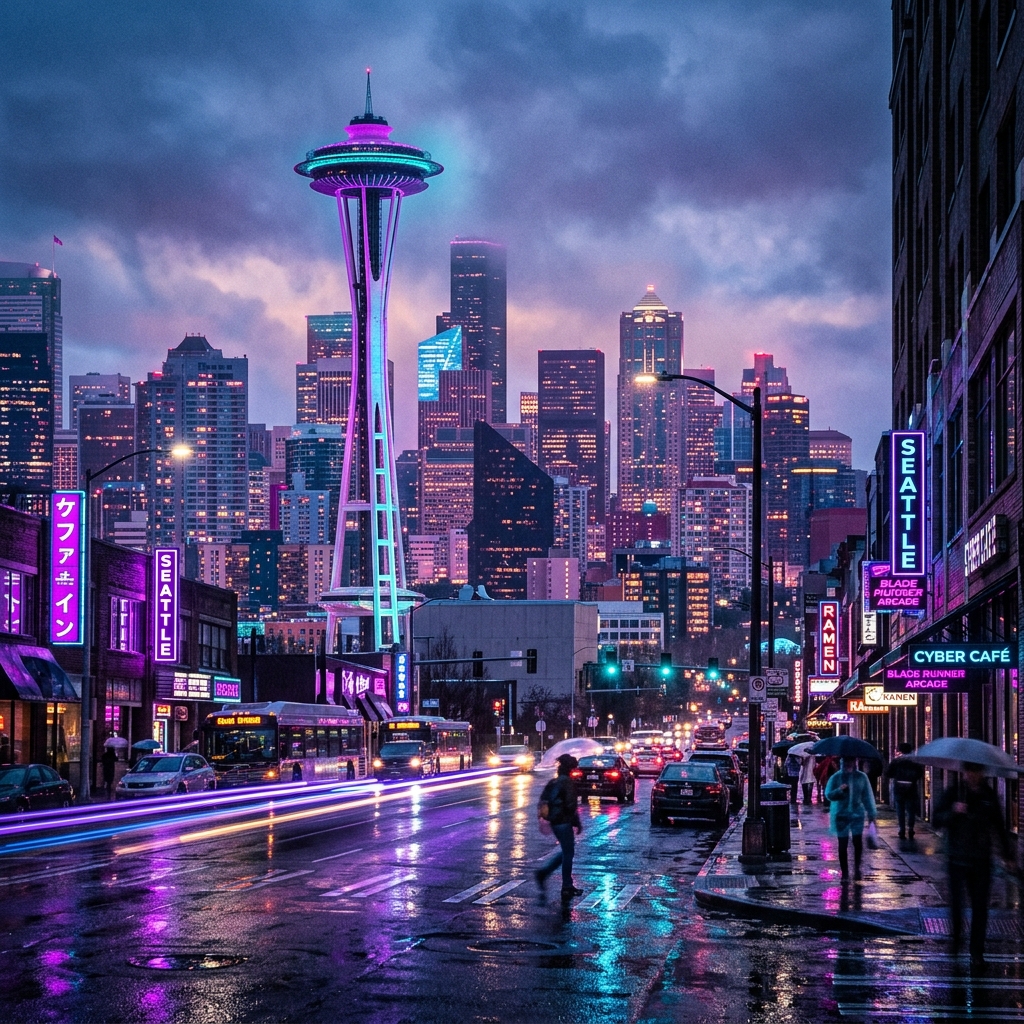 Seattle skyline with space needle